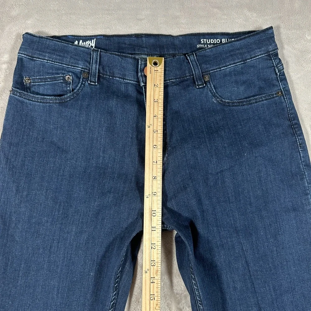 Mugsy Studio Blues Jeans Mens 36x28 Blue Dark Wash Stretch Flex Fit 5 Pocket EUC